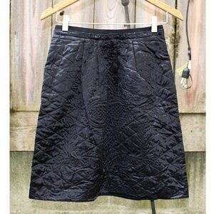Philosophy di Alberta Ferretti - 100% Silk Quilted A-Line Skirt in Black, sz 6
